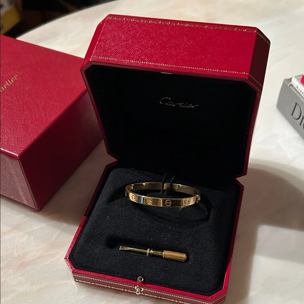 Cartier Gold Love Bracelet with Red Box - Picture 2 of 3